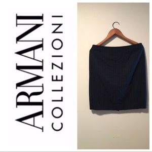 Armani Collezioni! Wool blend Lined navy skirt- 10